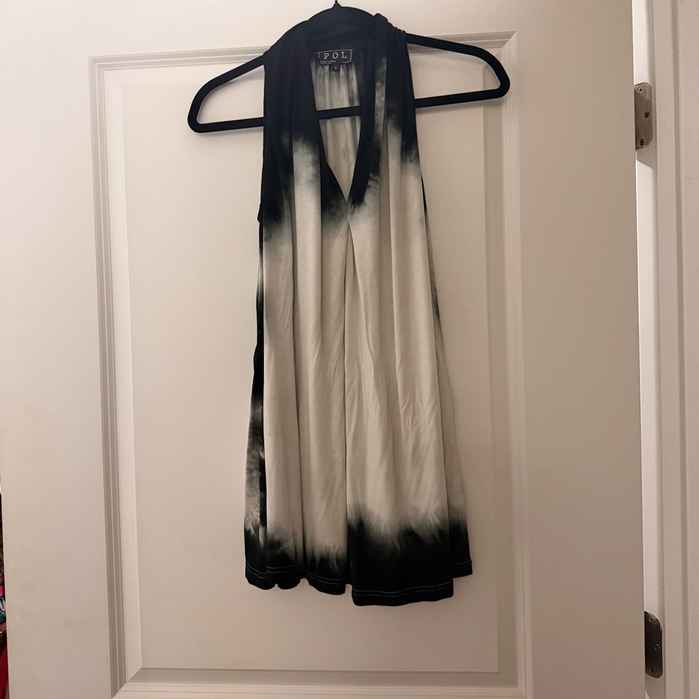 POL Monochrome Sleeveless Tie-Dye Top
